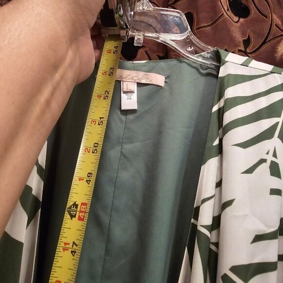 Anthropologie Hutch Palms Wrap Maxi Dress, Green And Cream, US Size L flowy - Picture 9 of 10